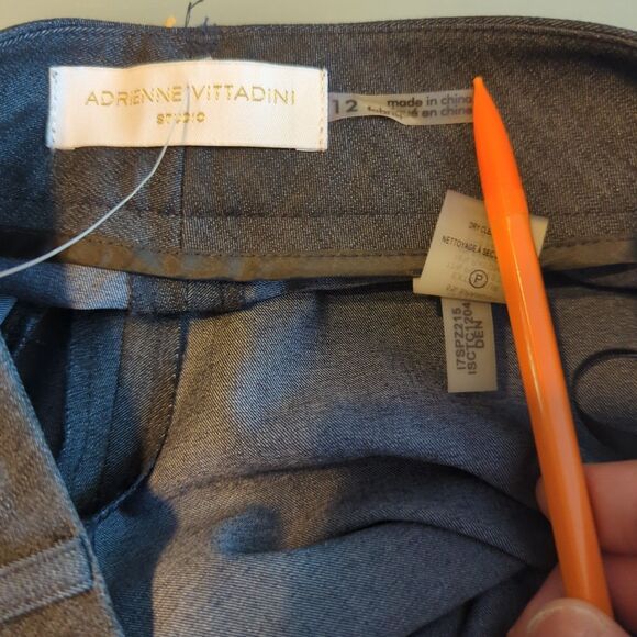 Adrienne Vittadini Studio Pants Womens 12 Navy Blue Career Work Business - Picture 7 of 9